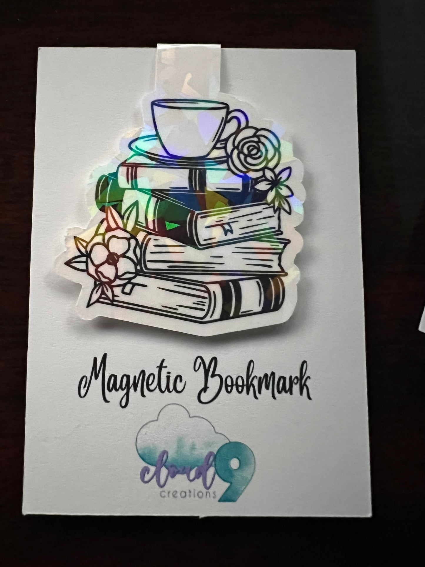 Books with Coffee Cup Magnetic Bookmark