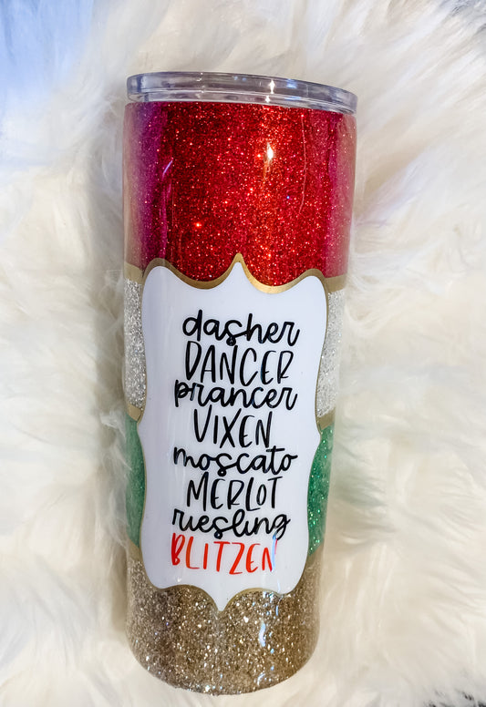 24oz Christmas wine themed tumbler