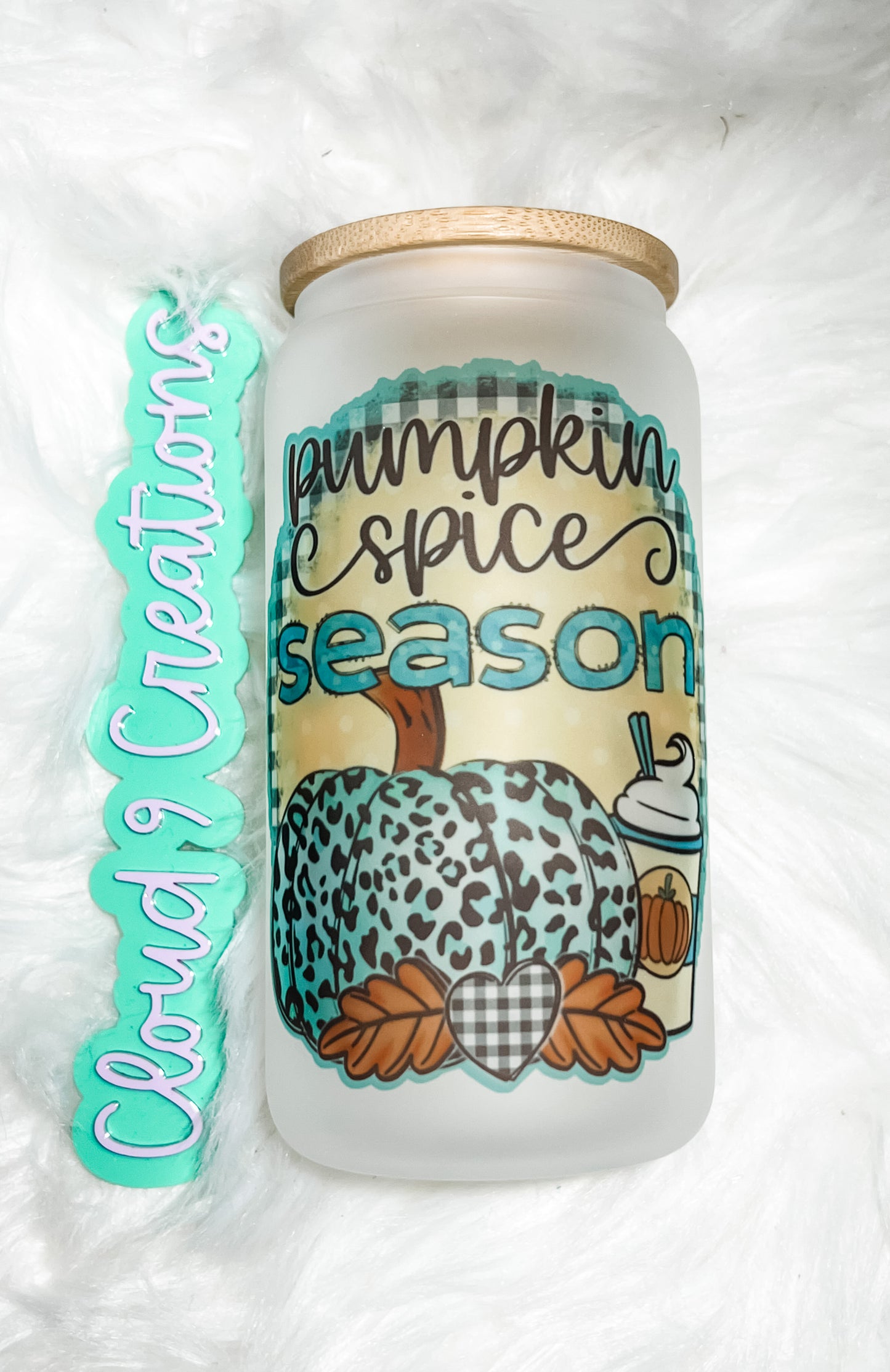 Pumpkin Spice Season glass tumbler