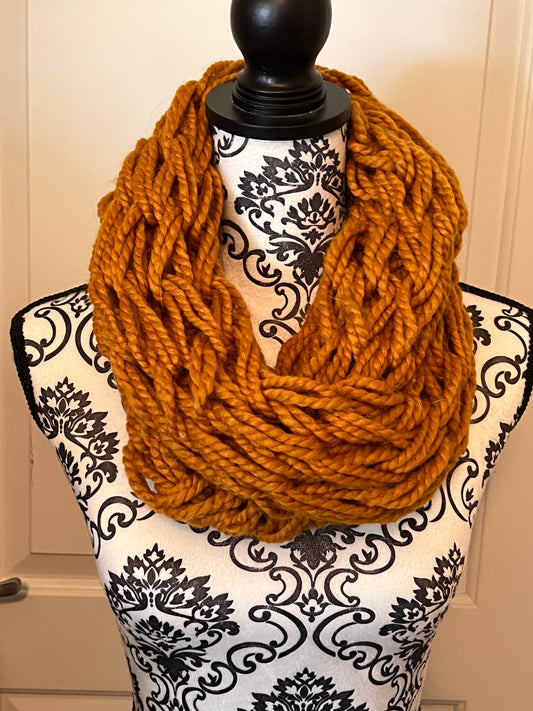 Burnt orange chunky infinity scarf