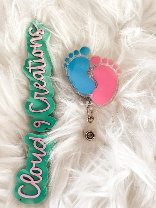 Baby Feet badge reel